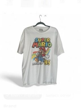 Nintendo Super Mario Made in 85  Men’s XL White Graphic Print Short Sleeve Shirt
